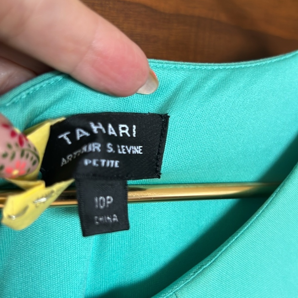 TAHARI Tailored Fit Midi Knee Length Dress in Seaglass Green |10 P - Picture 4 of 7